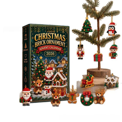 Mini Christmas, 24-Day Brick Ornament Advent Calendar, DIY Building Set for Christmas